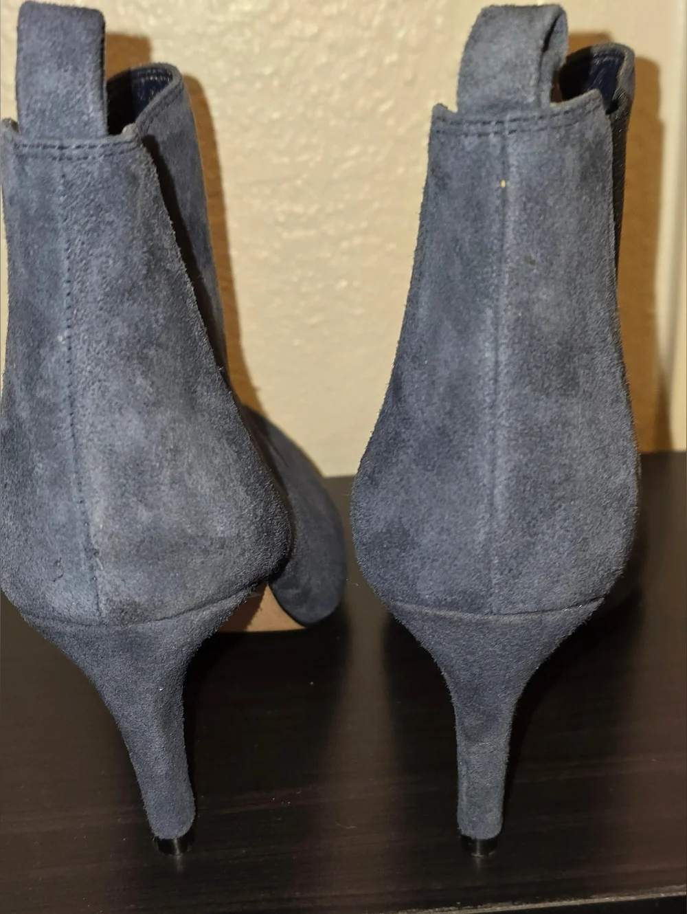 NEW Vintage Clarks Carlita Quinn Navy Suede Booties Size 7 - Picture 5 of 10